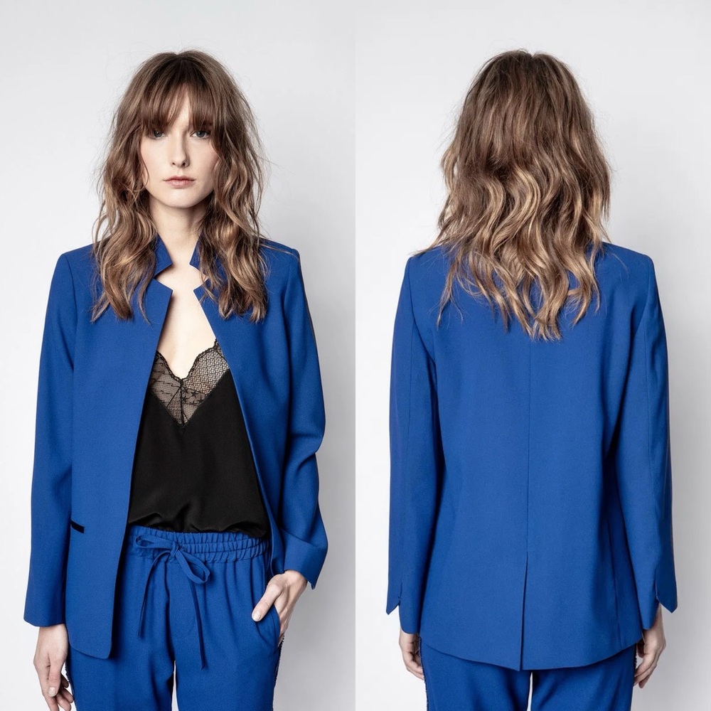 Zadig & Voltaire | Volly Crepe Notch Lapel Blazer in Blue de Chine FR36